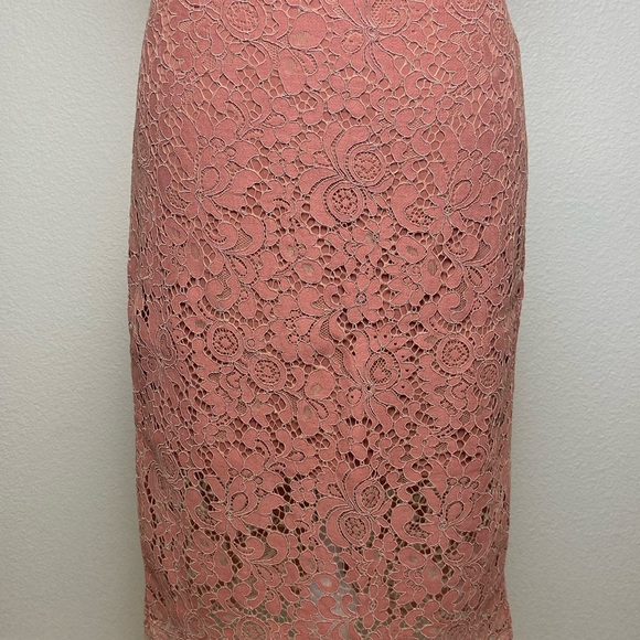Dynamite Set of 2 Rose Lace layares lined Midi Pencil Skirt Lace Crop Top - Picture 6 of 7